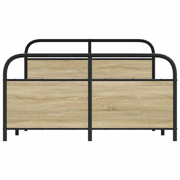 vidaXL Sengeramme i metall uten madrass sonoma eik 137x190 cm