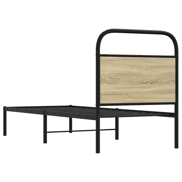 vidaXL Utskiftbar sengegavl sonoma eik 75 cm stål og konstruert tre