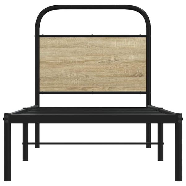 vidaXL Utskiftbar sengegavl sonoma eik 75 cm stål og konstruert tre