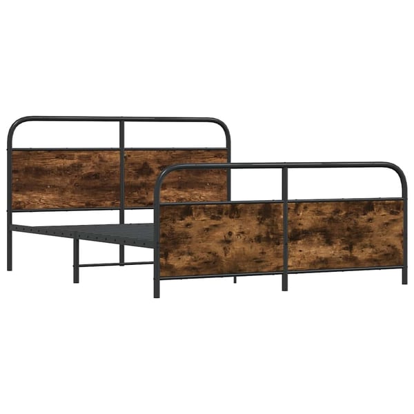 vidaXL Sengeramme i metall uten madrass røkt eik 160x200 cm