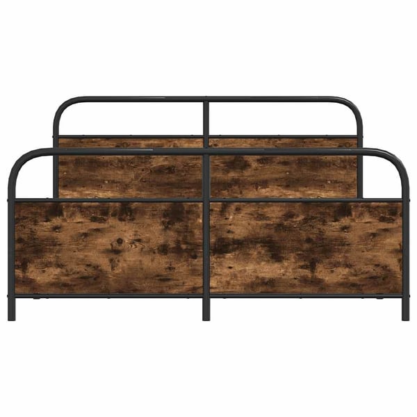 vidaXL Sengeramme i metall uten madrass røkt eik 160x200 cm