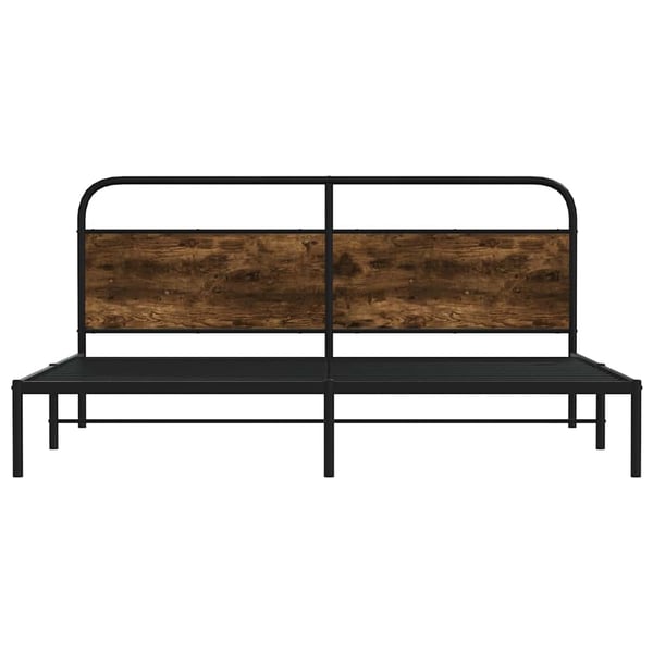 vidaXL Sengeramme i metall uten madrass røkt eik 180x200 cm