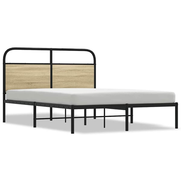 vidaXL Sengeramme uten madrass sonoma eik 135x190 cm konstruert tre