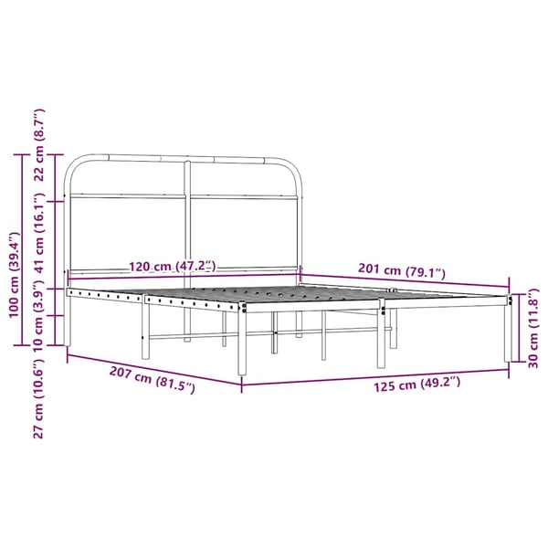 vidaXL Sengeramme uten madrass brun eik 120x200 cm konstruert tre