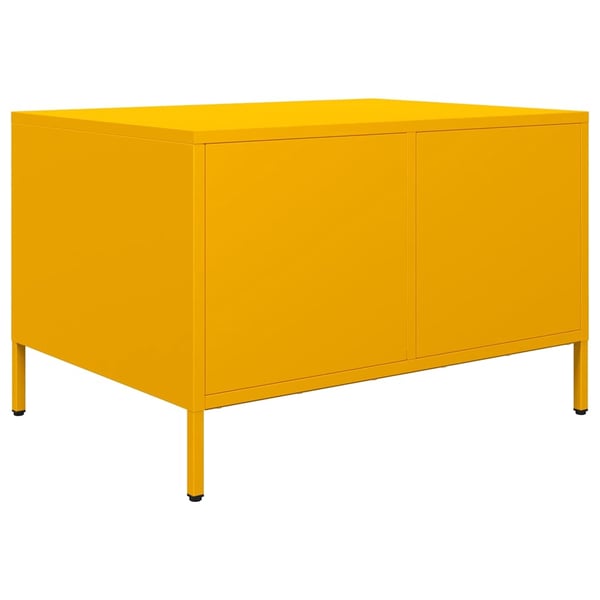 vidaXL Salongbord sennepsgul 68,5x50x43,5 cm kaldvalset stål