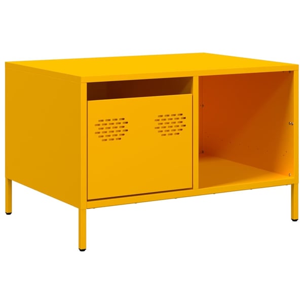 vidaXL Salongbord sennepsgul 68,5x50x43,5 cm kaldvalset stål