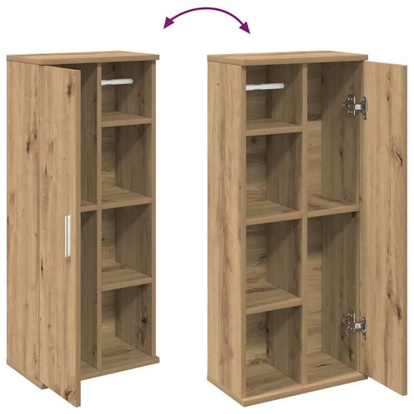 vidaXL Baderomsskap med rulleholder artisan eik 39x22x90 cm