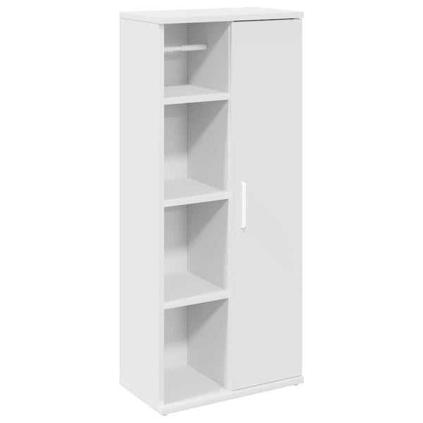 vidaXL Baderomsskap med rulleholder hvit 39x22x90 cm