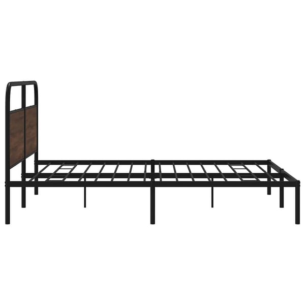 vidaXL sengeramme uden madras 193x203 cm metal brun egetræsfarve