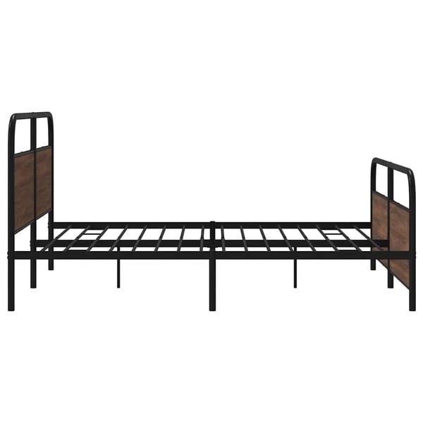 vidaXL Sengeramme i metall uten madrass brun eik 183x213 cm