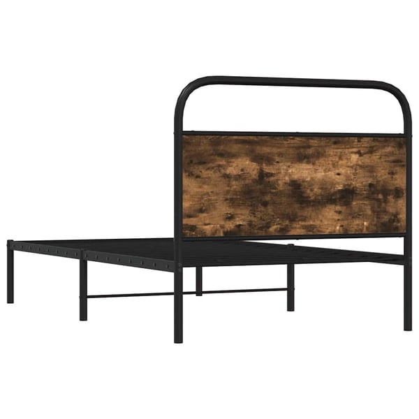 vidaXL Sengeramme uten madrass røkt eik 100x190 cm konstruert tre