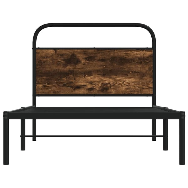 vidaXL Sengeramme uten madrass røkt eik 100x190 cm konstruert tre