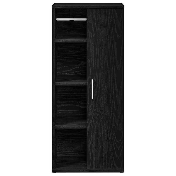 vidaXL badeværelsesskab med rulleholder 39x22x90 cm sort