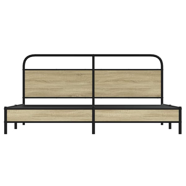 vidaXL Sengeramme i metall uten madrass sonoma eik 200x200 cm