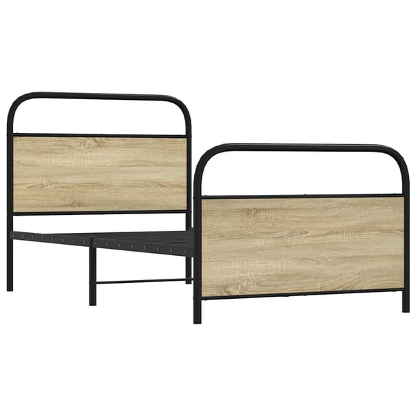 vidaXL Sängram utan madrass sonoma-ek 90x200 cm konstruerad trä