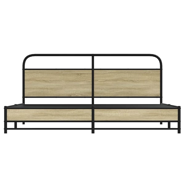 vidaXL Sengeramme i metall uten madrass sonoma eik 180x200 cm