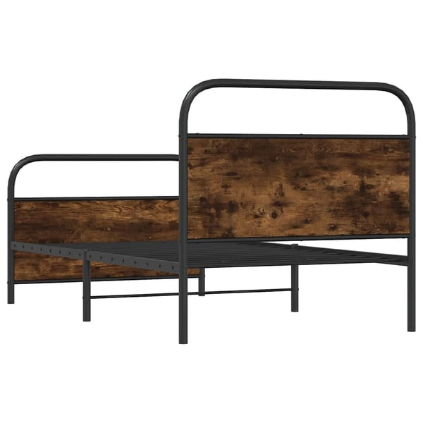 vidaXL Sengeramme uten madrass røkt eik 107x203 cm konstruert tre