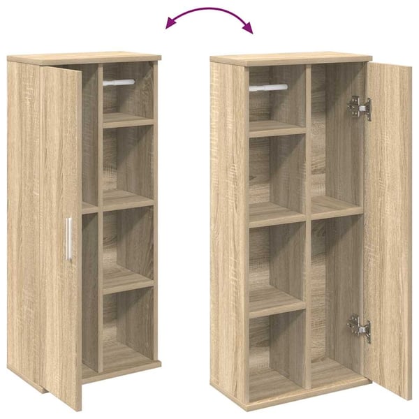 vidaXL Baderomsskap med rulleholder sonoma eik 39x22x90 cm