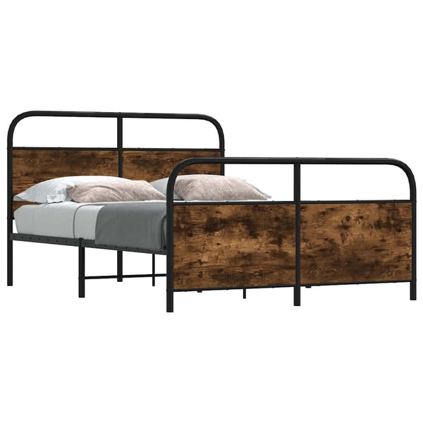 vidaXL Sengeramme uten madrass røkt eik 120x200 cm konstruert tre