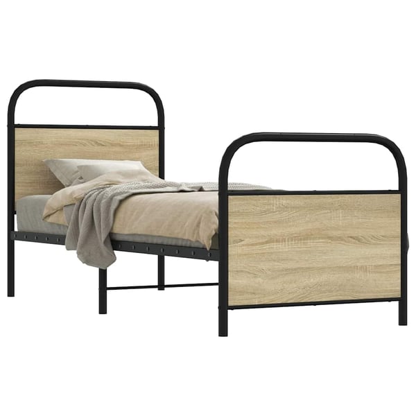 vidaXL Sengeramme uten madrass sonoma eik 80x200 cm konstruert tre