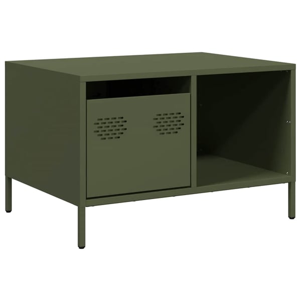 vidaXL Salongbord olivengrønn 68,5x50x43,5 cm kaldvalset stål