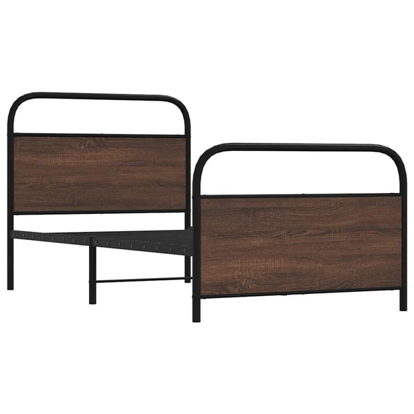 vidaXL Sengeramme uten madrass brun eik 100x190 cm konstruert tre