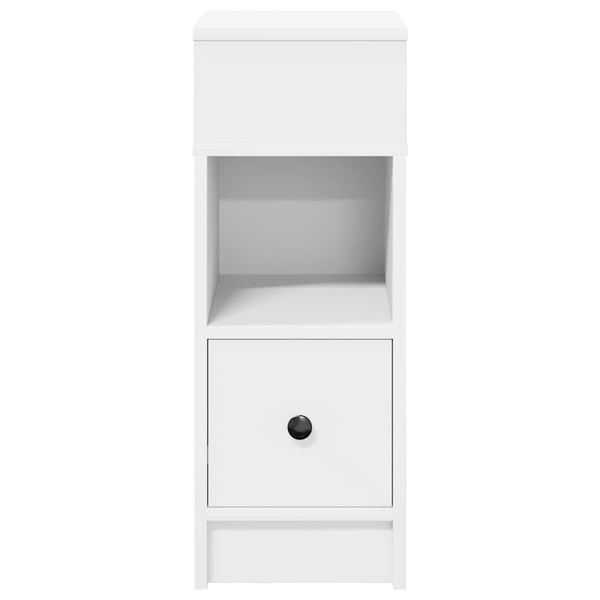 vidaXL Nattbord 2 stk med skuff hvit 25x31x66 cm