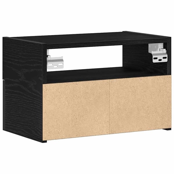 vidaXL Seinäkiinnitettävä yöpöytä musta 45x26x28,5 cm
