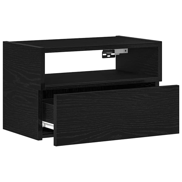 vidaXL Seinäkiinnitettävä yöpöytä musta 45x26x28,5 cm