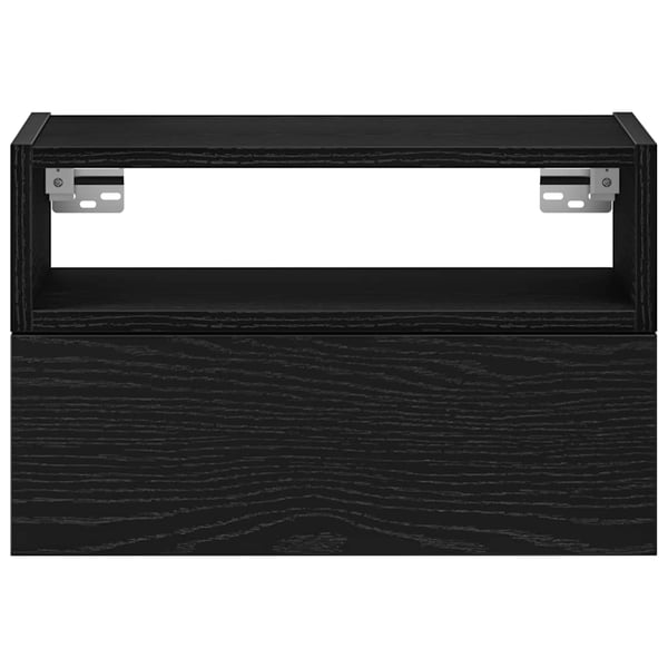 vidaXL Seinäkiinnitettävä yöpöytä musta 45x26x28,5 cm