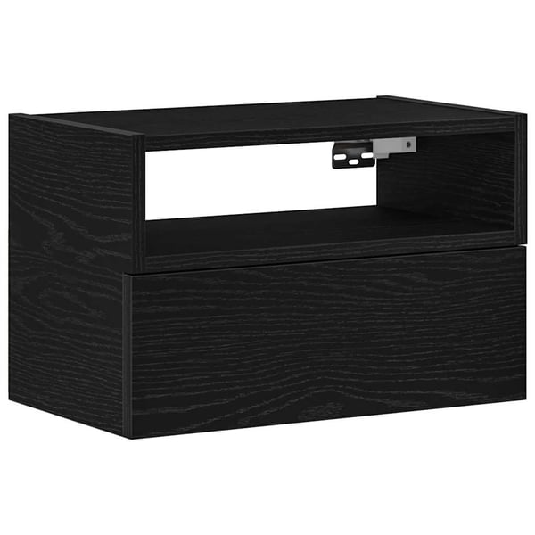 vidaXL Seinäkiinnitettävä yöpöytä musta 45x26x28,5 cm
