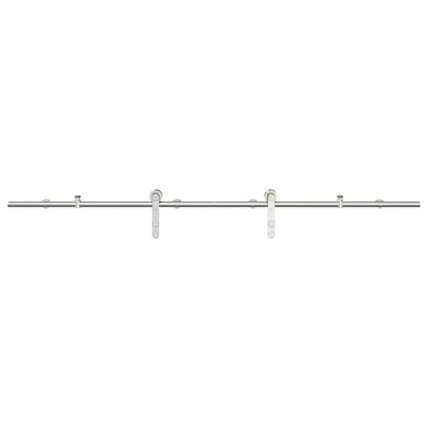 vidaXL hardwarekit til skydedør 183 cm rustfrit stål sølvfarvet