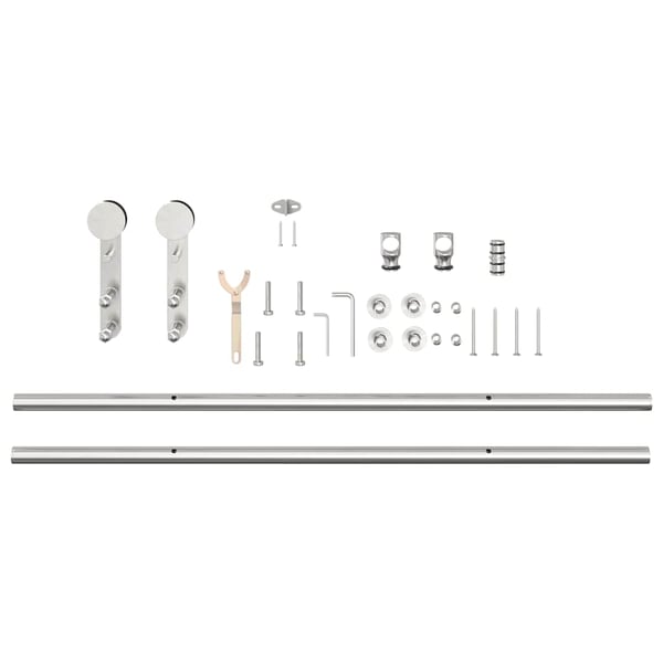 vidaXL hardwarekit til skydedør 200 cm rustfrit stål sølvfarvet