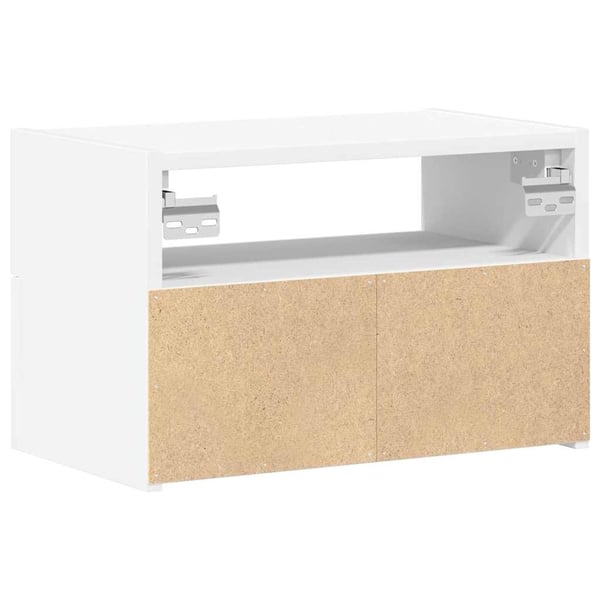 vidaXL Veggmonterte nattbord 2 stk hvit 45x26x28,5 cm
