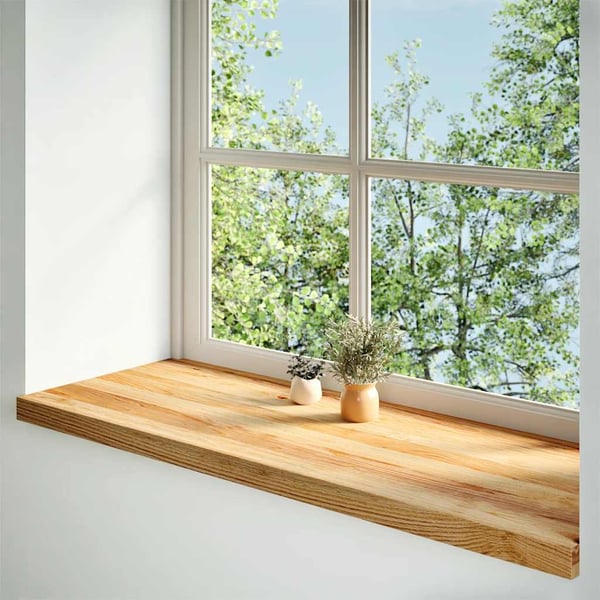 vidaXL Vinduskarmer 2 stk lysebrun 110x40x2 cm heltre eik