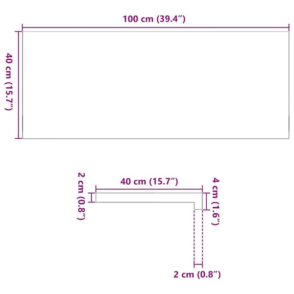 vidaXL Vinduskarmer 2 stk mørkebrun 100x40x2 cm heltre eik