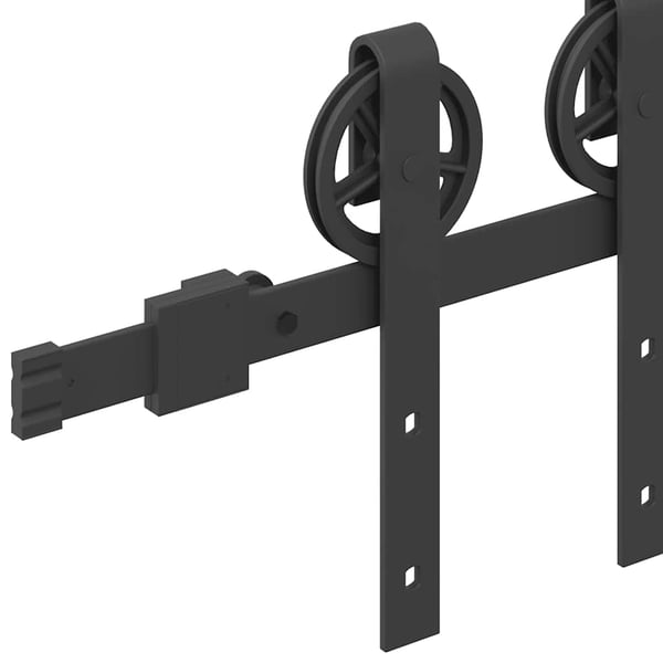 vidaXL Utstyr for skyvedør 183 cm stål svart