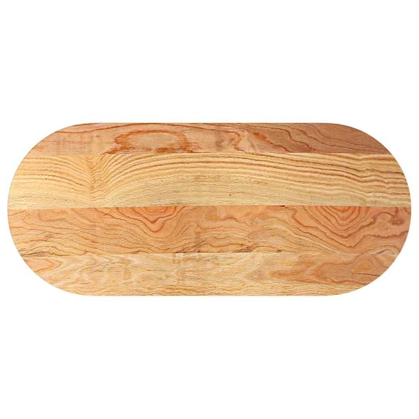 vidaXL Bordplate lysebrun 140x60x4 cm oval heltre eik