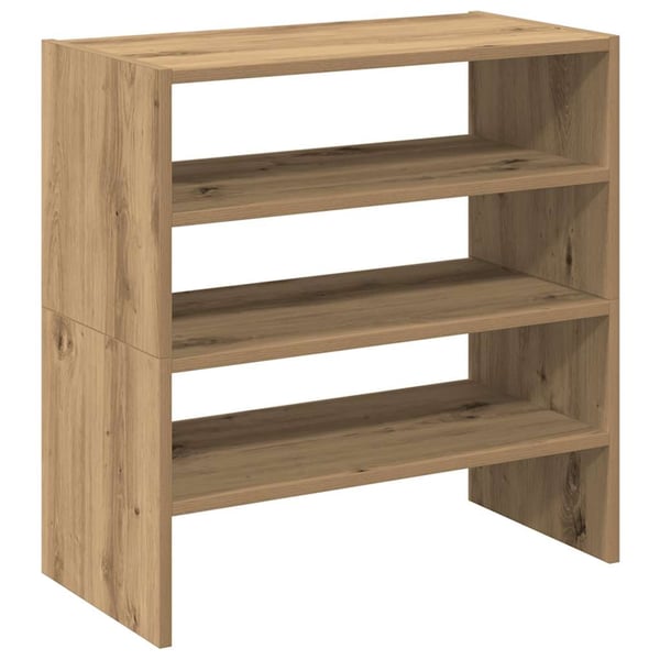 vidaXL Skostativer 2 stk stablebar artisan eik 60x30x30,5 cm