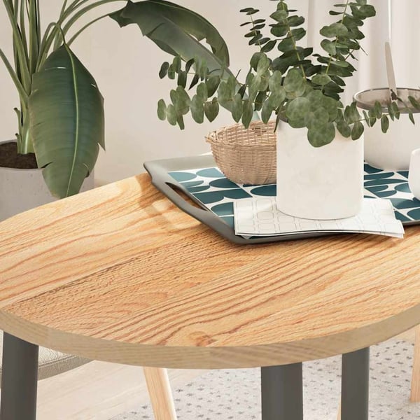 vidaXL bordplade 100x50x2 cm massivt egetræ oval