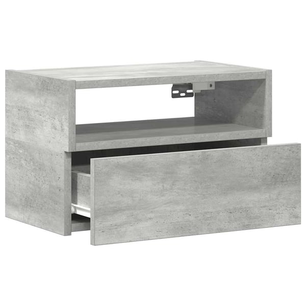 vidaXL Veggmontert nattbord betonggrå 45x26x28,5 cm