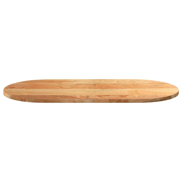 vidaXL Bordplate lysebrun 100x50x2 cm oval heltre eik