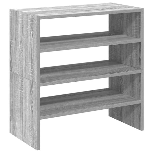 vidaXL Skostativer 2 stk stablebar grå sonoma 60x30x30,5 cm