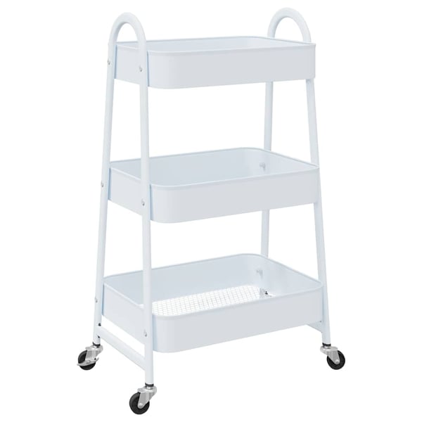 vidaXL Oppbevaringsvogn 3-lags hvit 42x41,5x77 cm akryl