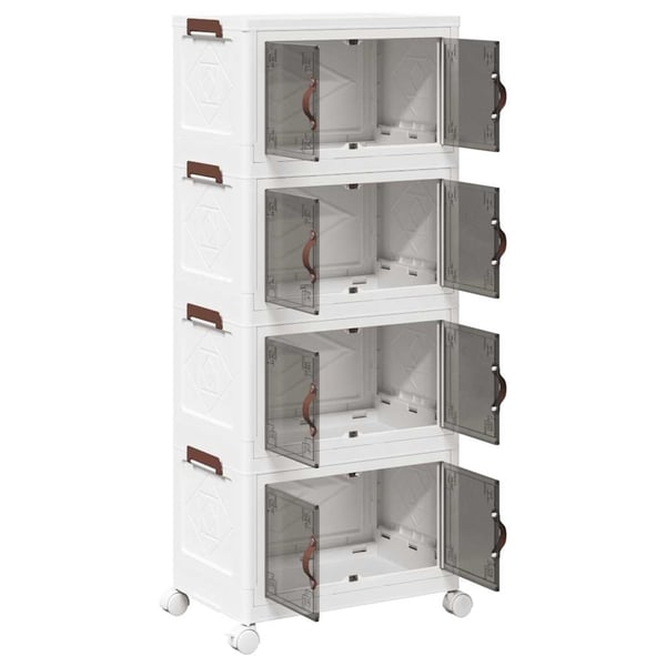 vidaXL Oppbevaringsboks stablebar med hjul 4lags 28L 48x29,5x112,5 cm