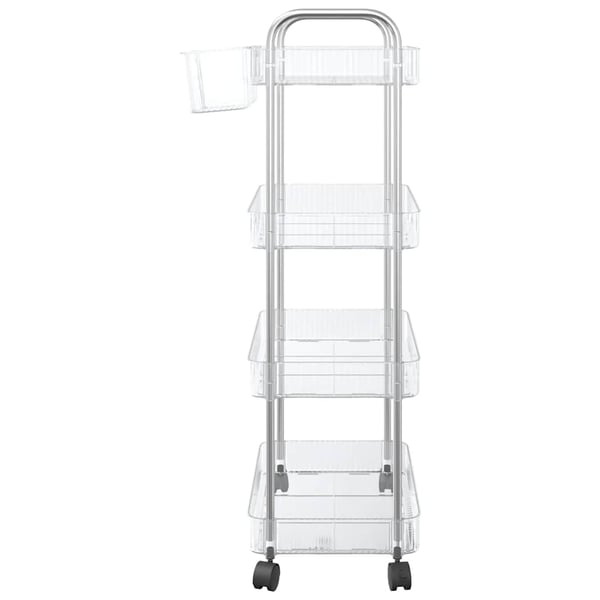 vidaXL opbevaringsvogn i 4 niveauer transparent 37x28x95 cm akryl