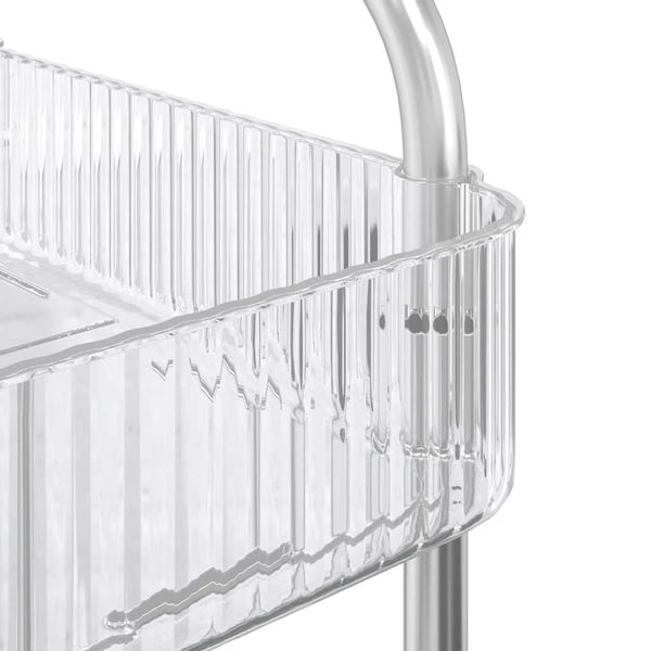 vidaXL Oppbevaringsvogn 2-lags gjennomsiktig 37x28x43,5 cm akryl