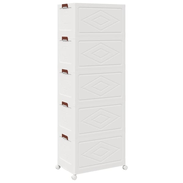 vidaXL Oppbevaringsboks stablebar med hjul 5-lags 75 L 64x40x179 cm