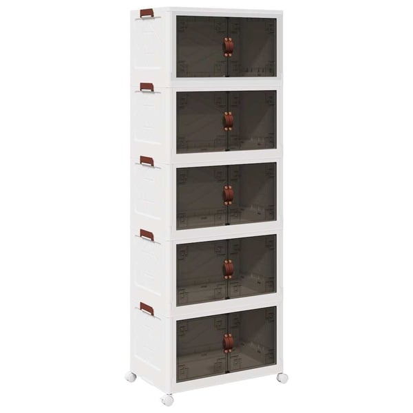 vidaXL Oppbevaringsboks stablebar med hjul 5-lags 75 L 64x40x179 cm
