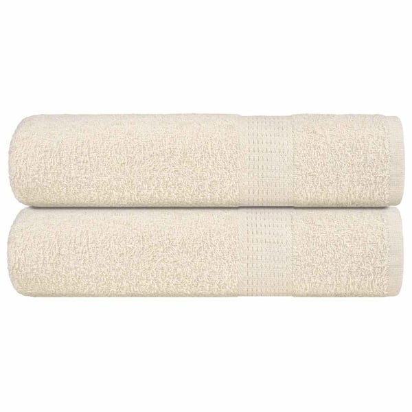 vidaXL badehåndklæder FROGN 2 stk. cremefarvet 100x150 cm 360 g/m²